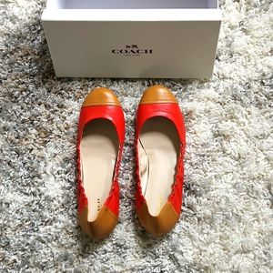 Coach Callie Pebble Grain Leather Flats